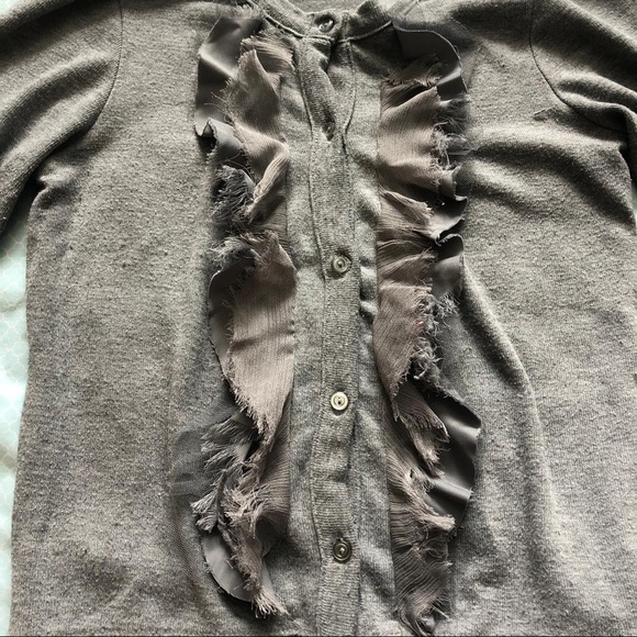 Poof Girl Excellence| Girls Gray Button Up Sweater - Picture 4 of 5